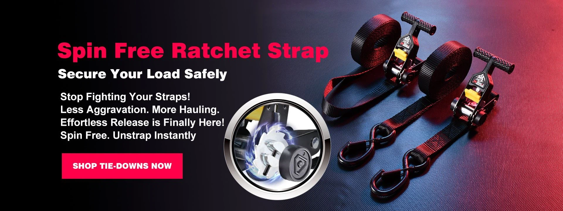 1inch Spin Free Ratchet Strap