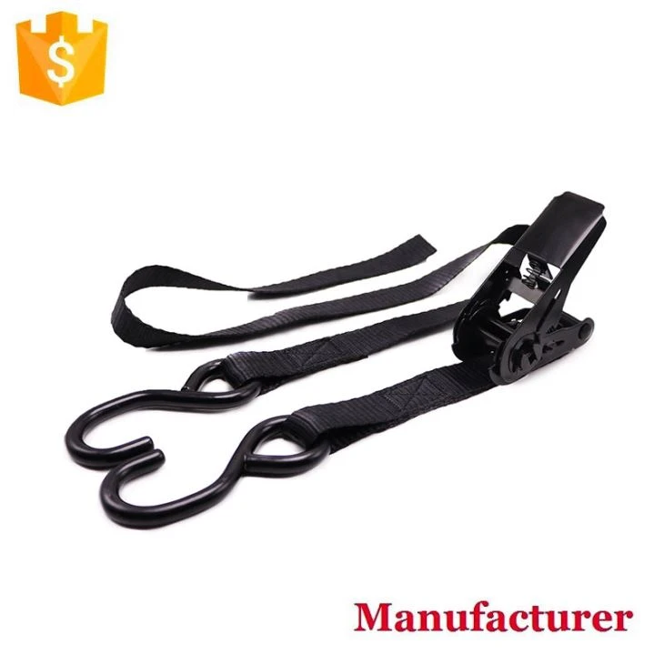 25mm Ratchet Tie Down Cargo Lashing Strap With Double S Hooks