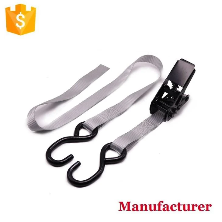 25mm Ratchet Tie Down Cargo Lashing Strap With Double S Hooks