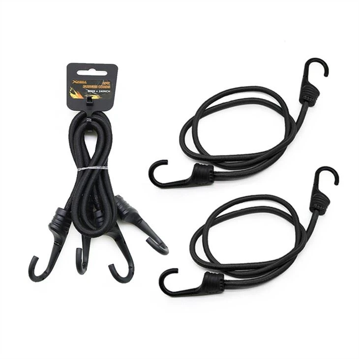 2 Pack Rubber Bungee Set Elastic Shock Absorbing Bungee Strap Hook
