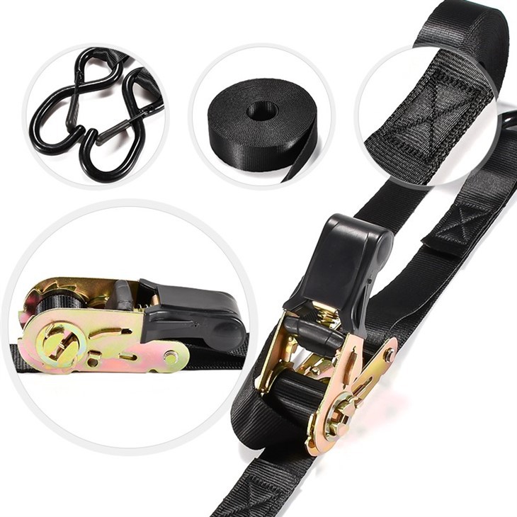 4pk 1inch Ratchet Straps Heavy Duty With Soft Loop