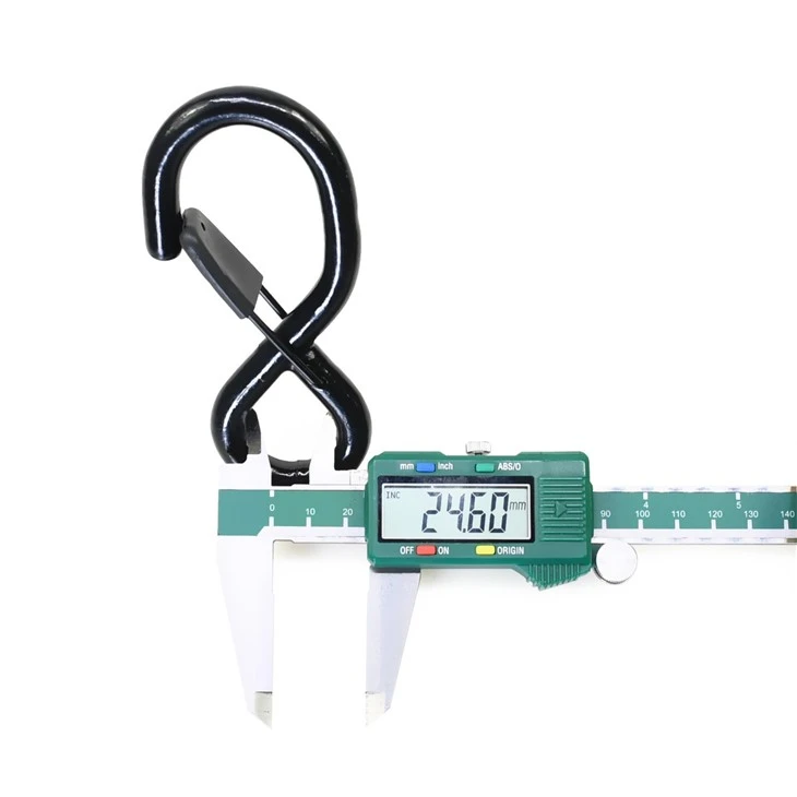 Black Rubber Coated Metal S Hook For Ratchet Buckle